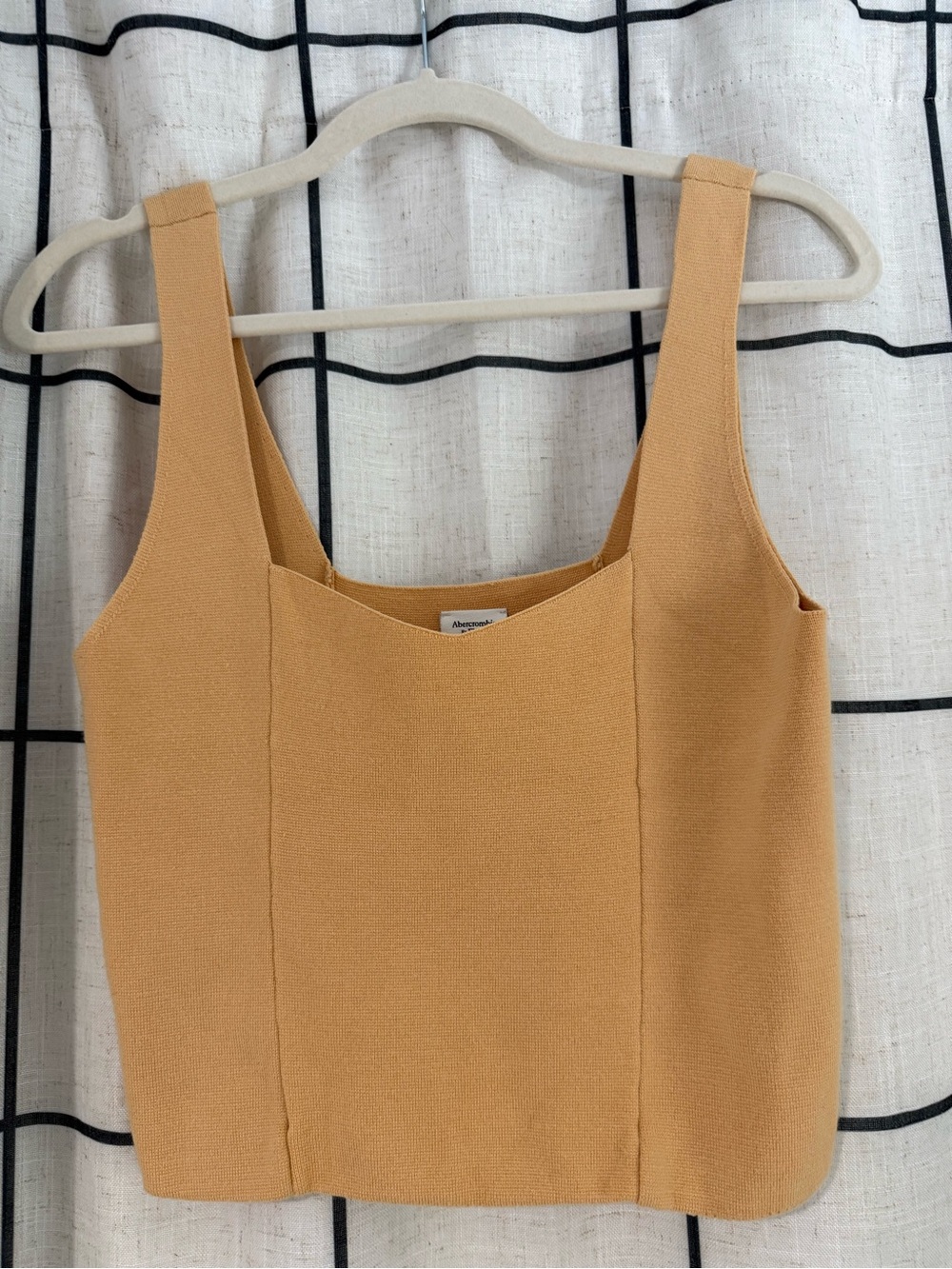 Abercrombie & Fitch Camel Square Neck Cropped Tank